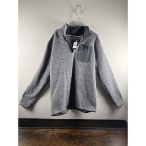 NWT Under Armour Men's ColdGear 2XL Gray 1/4 Snap Fleece Pullover Loose Outdoor